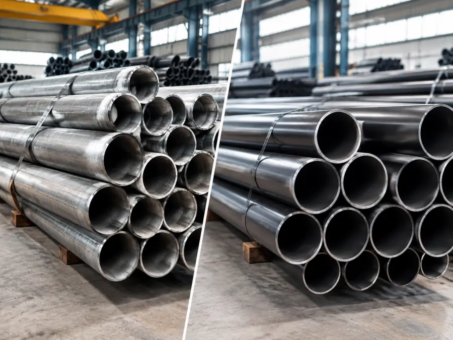 A53 vs A106 pipe comparison showing ASTM carbon steel pipes for different industrial applications